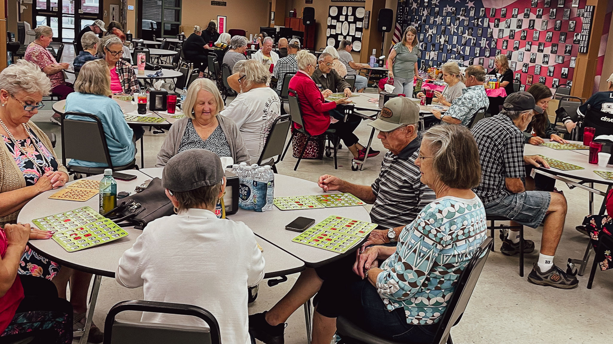Group playing Bingo at the Red Door Senior Center.